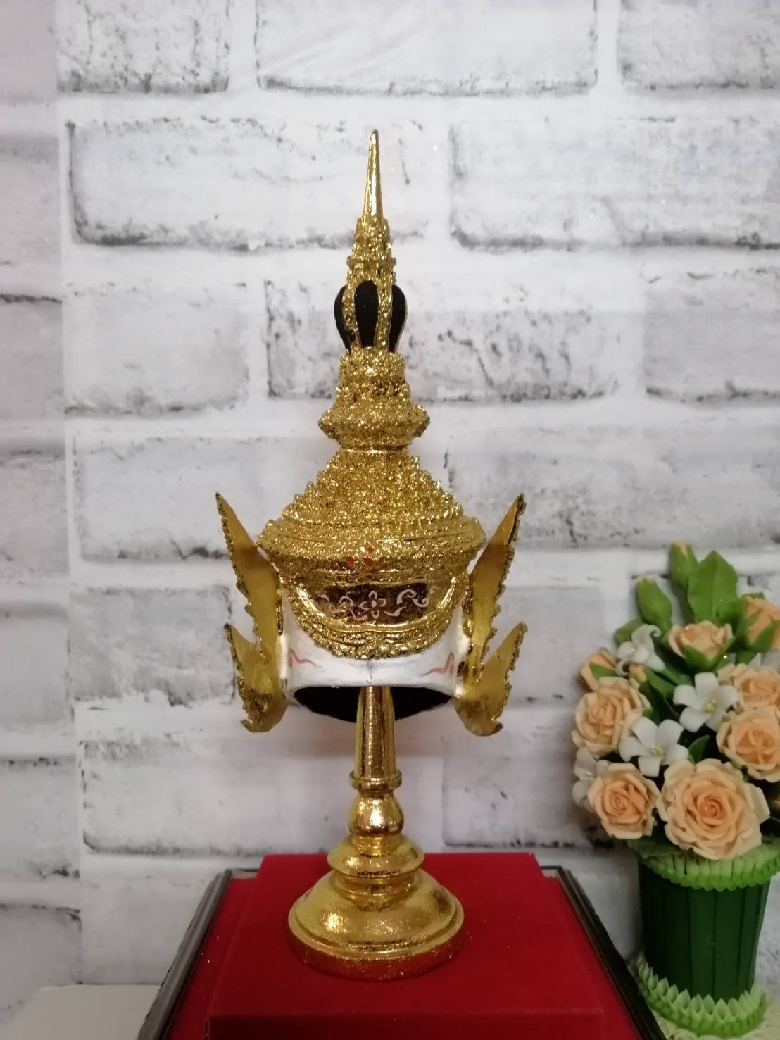 พระอิศวร ขนาดกลาง เรซิ่นปิดทอง พร้อมฐานปิดทอง