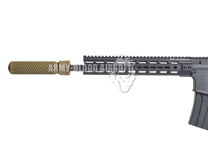 Knight's Armament QDC CQB Barrel Extension KAC 556 QDC CQB Airsoft Dummy Quick Detach Suppressor (CQB Length,DE)