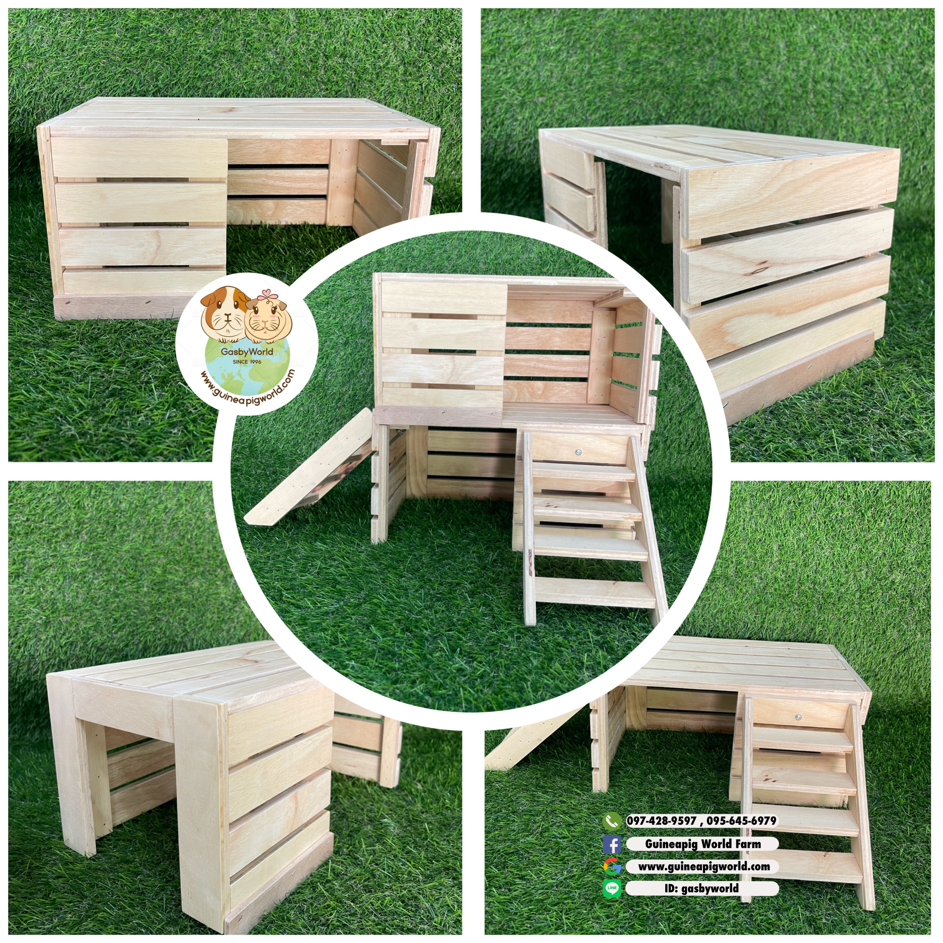 บ้านโพรงมีทางเข้าออก2ด้าน(ขนาดประมาณL.30xW.18xH.16cm)ทางเข้าหน้าW.14xH.14.8cm./เข้าข้างW.11xH.12.5cm.สามารถไปวางซ้อนบ้านบันไดโพรงที่มีบันได2ข้างได้