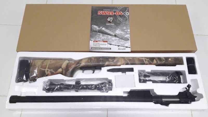 New.Snow.Wolf.M24.SW-04 อัพเกรด กล้องพร้อมขาทราย กล่องไกเหล็ก+สูบเหล็ก สีดำ / ลายพรางใบไม้ BKแรง 480+ ราคาพิเศษ