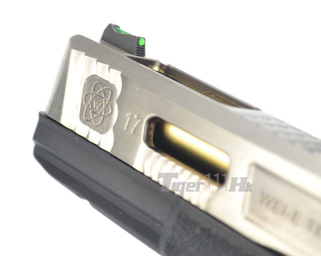 Glock17 T3 Gen4 สไลด์เงิน ท่อทอง เฟรมดำ WE