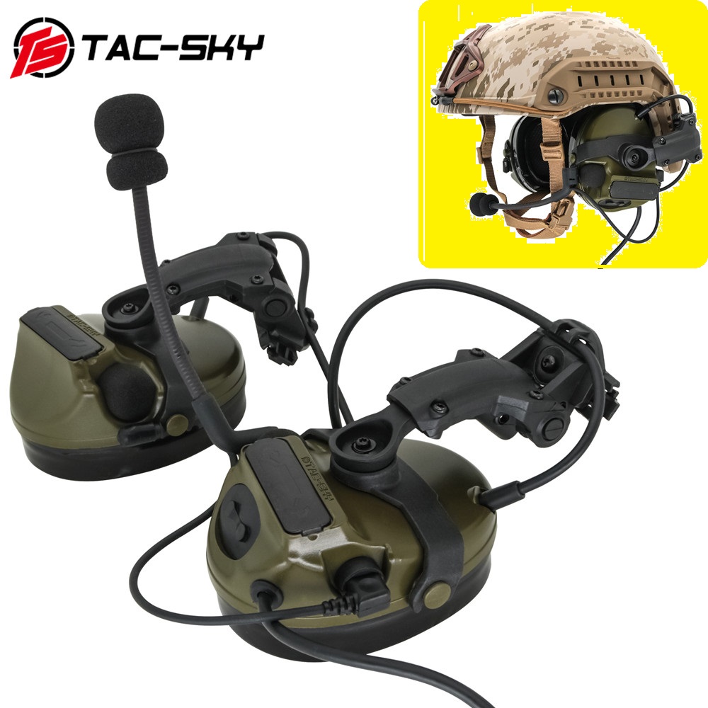 New.หูฟังสื่อสารตัดเสียงได้ ทรง Comtac III ยี่ห้อ Tac-Sky รุ่น หูฟังตัดเสียงพร้อมขาติดหมวกฟาส