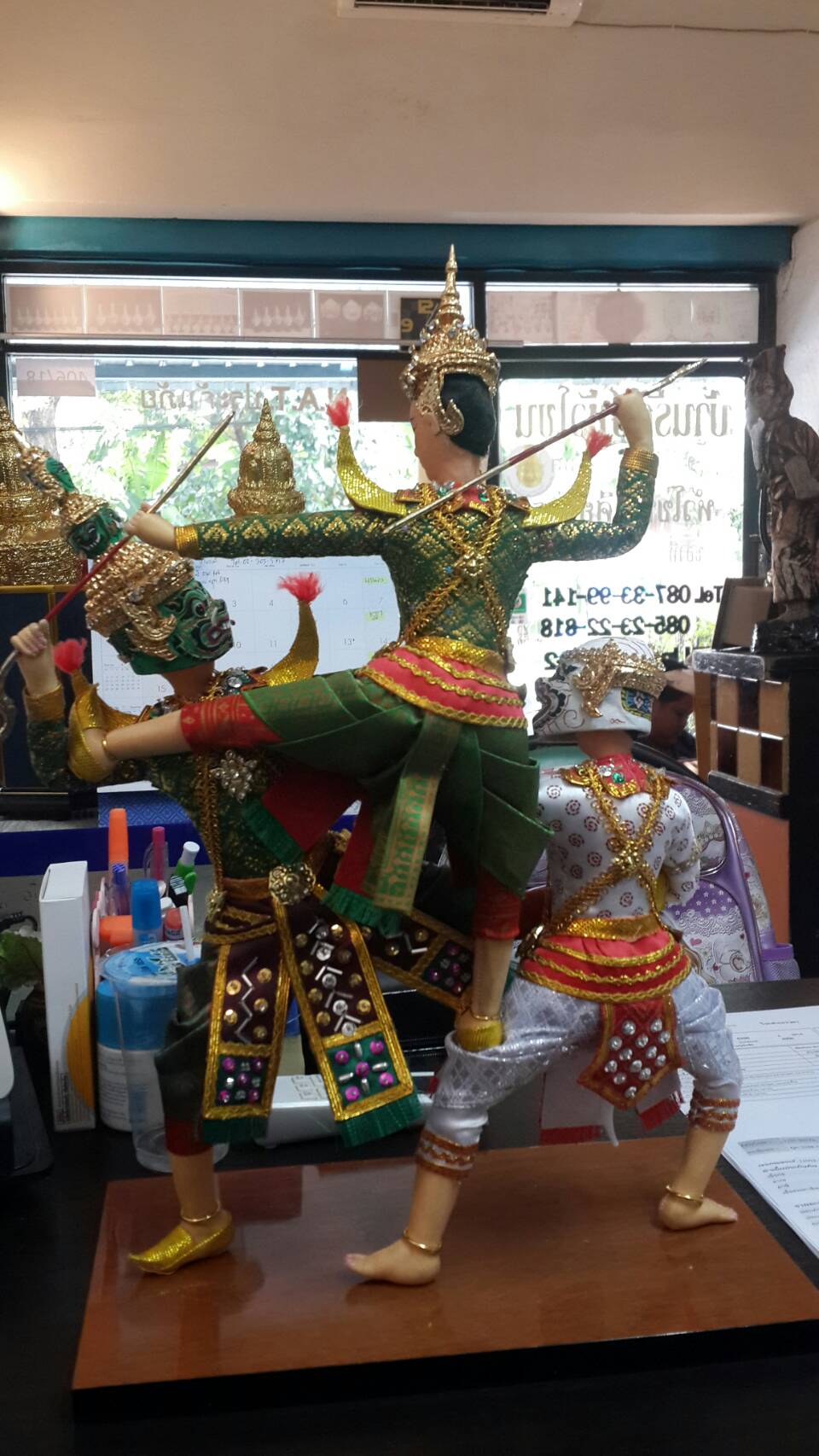 ตุ๊กตาโขน ชุดศึกรบ 3 ตัว หนุมาน + พระรามหรือพระลักษณ์ + ทศกัณฐ์