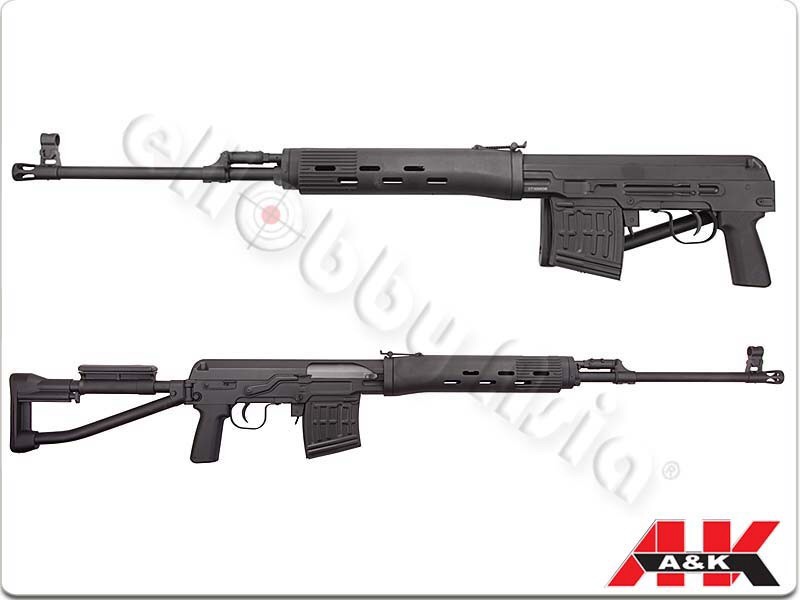 New.A&K SVD-S Dragunov (AEG) สีดำ สไนเปอร์ไฟฟ้า พับพานท้ายได้ 420fps ราคาพิเศษ