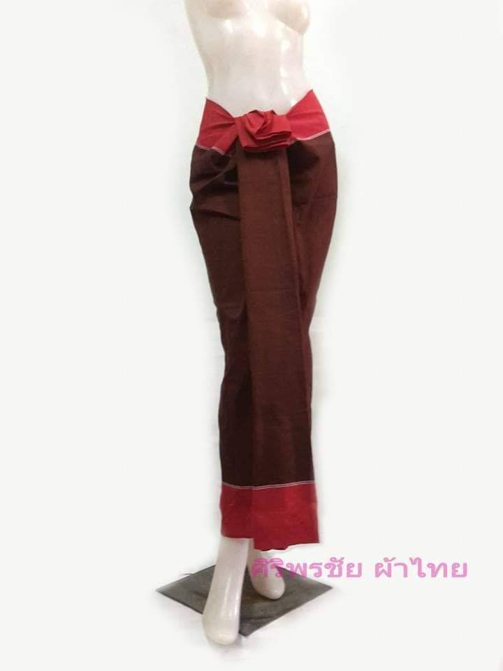 ผ้าซิ่นตีนแดงบุรีรัมย์ ผ้าซิ่นมัดหมี่ตีนแดง ผ้าฝ้ายมัดหมี่ตีนแดง ผ้าฝ้ายทอมือพื้นเมือง บุรีรัมย์ ลายไข่มดแดงอัปสรา 2 เมตร ตามภาพ 1×2 เมตร