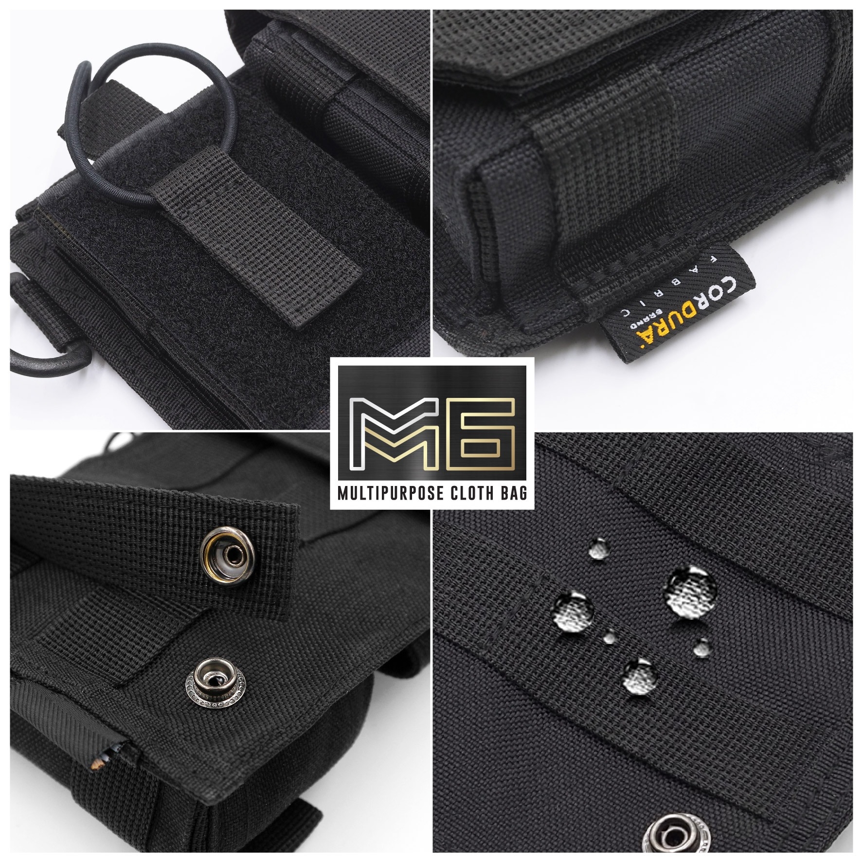 New. ซองผ้าอเนกประสงค์ M6# - ผลิตจาก CORDULA กันน้ำ - สามารถใส่ซองแม็กกาซีน ,วิทยุ และอุปกรณ์อื่นๆ เช่น สมุดโน้ต ฯลฯ มาพร้อมกับระบบ Molle สามารถติดกับเสื้อเกราะได้ - ตัวกระดุมแป๊ก ทำมาจากทองเหลือง