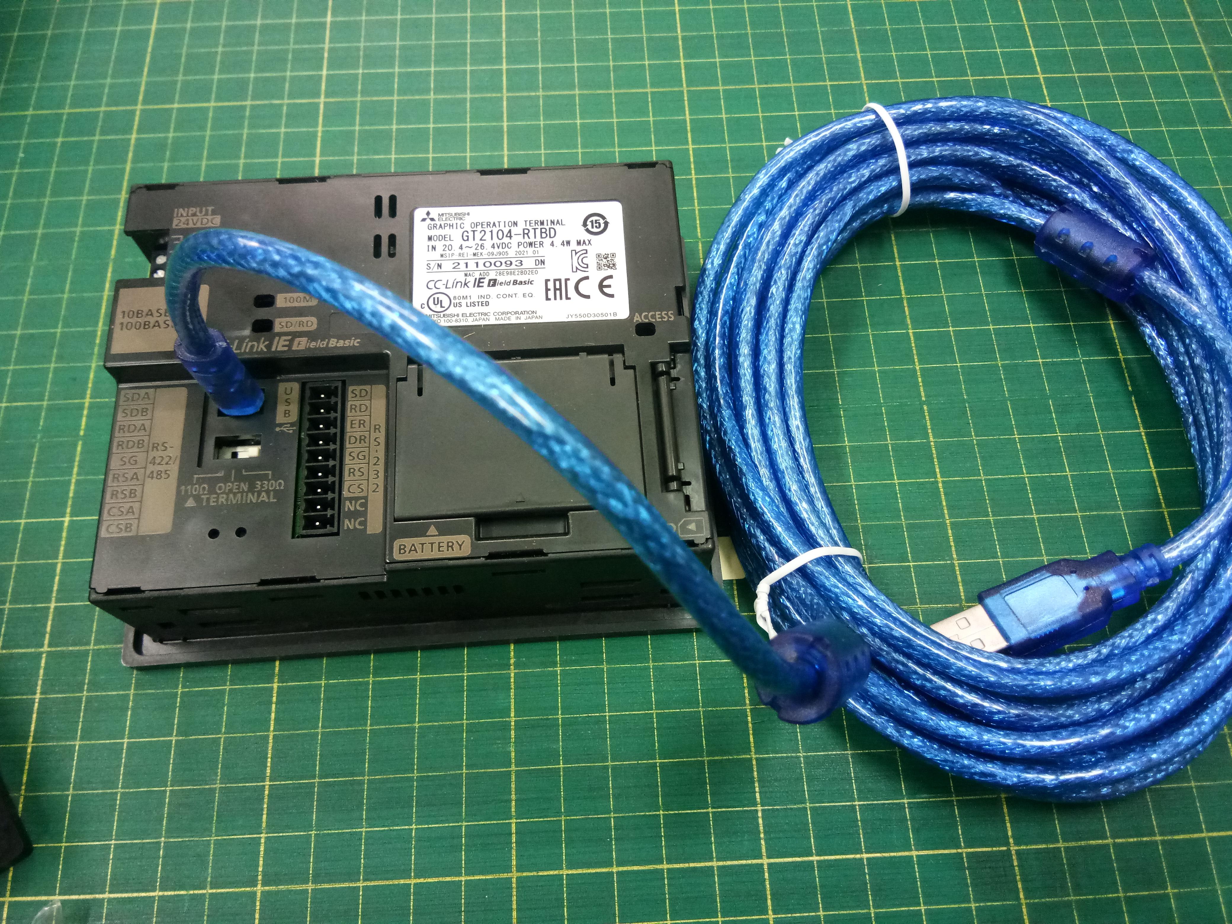 จอ MITSUBISHI รุ่น GT2104-RTBD หน้าจอ 4.3 นิ้ว เชื่อมต่อ PLC FX Series