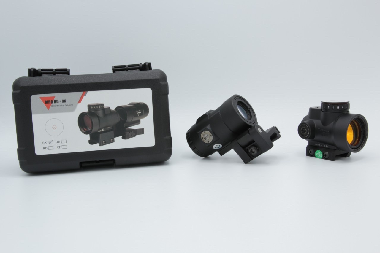 MRO set ยี่ห้อ Trijicon MRO HD + ซูมหลังดอท 3X มี2สีให้เลือก #สีดำ #สีทราย