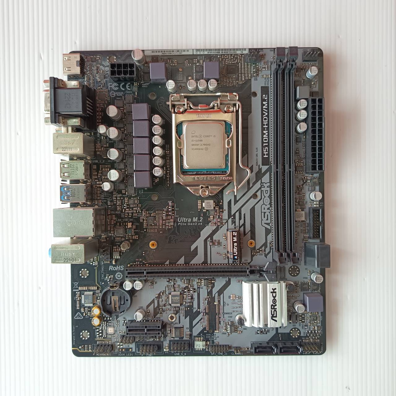 CPU + M/B Core i5-11500 2.70Ghz + M/B Asrock H510M-HDV / M.2 (1200) ประกัน 2 เดือน