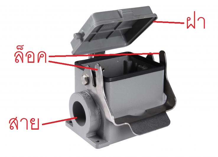 CONNECTOR HOUSING H32B-ST-CV-1PL สายออกกลาง 2 ขา Lock+ฝา - ฐาน เต้ารับ CONNECTOR