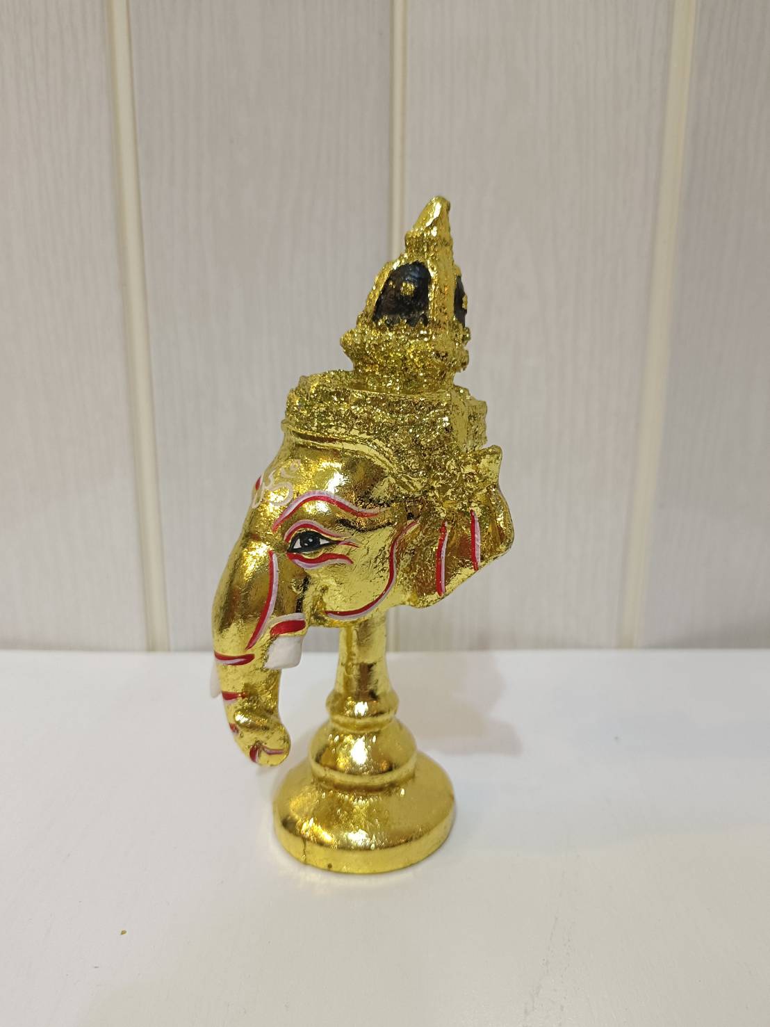 พระพิฆเนศ ขนาดจิ๋ว ขนาดตั้งหน้ารถ พร้อมฐานปิดทอง (สีทอง)