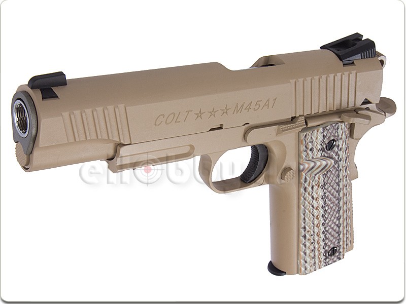 New.CYBERGUN COLT M45A1 Rail CO2 GBB Pistol (Desert Tan) ราคาพิเศษ