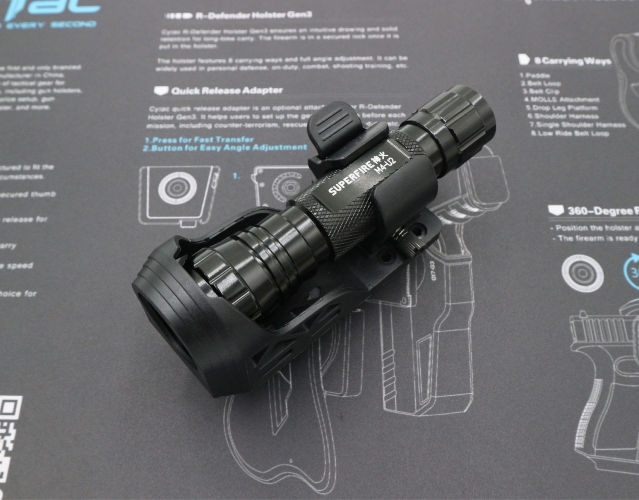New.ซองไฟฉายโพลิเมอร์ ( Flashlight holster ) 💫 ผลิตจาก Polymer เกรดคุณภาพ 💫 ใช้สำหรับไฟฉาย ที่ขนาดแกนกลาง Dia 2.5 - 3 cm. 💫 ขนาดหัวไฟฉาย ใหญ่ไม่เกิน 3.4 cm. 💫 ตัวล็อคเข็มขัดแบบ Teklok ใช้กับเข็มขัดกว้างขนาด 1.2 - 2.5 นิ้ว (