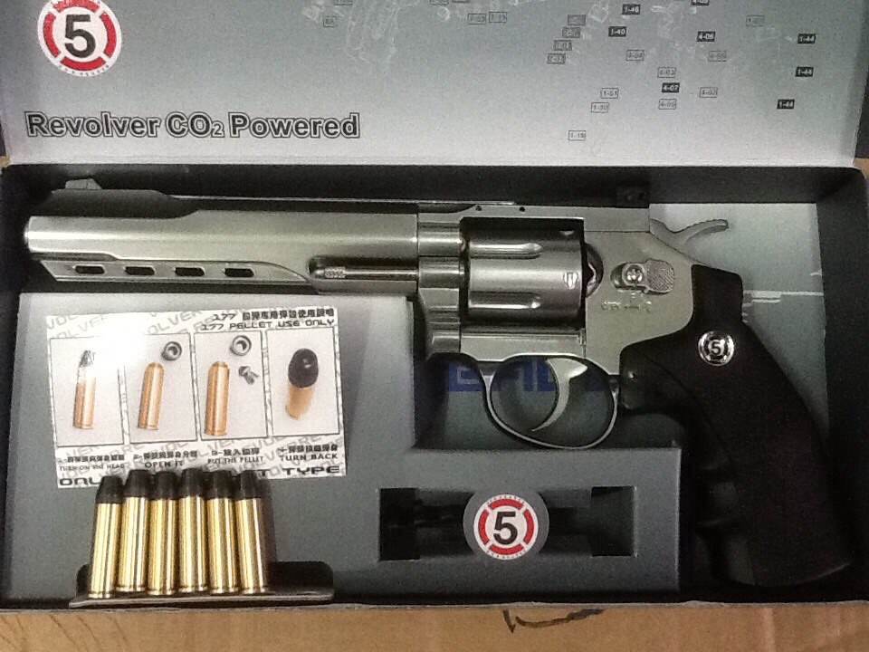 New.ลูกโม่ .357 แม็กนั่ม WinGun Revolver Co2. Powored 708S 6" ลูกเบอร์1