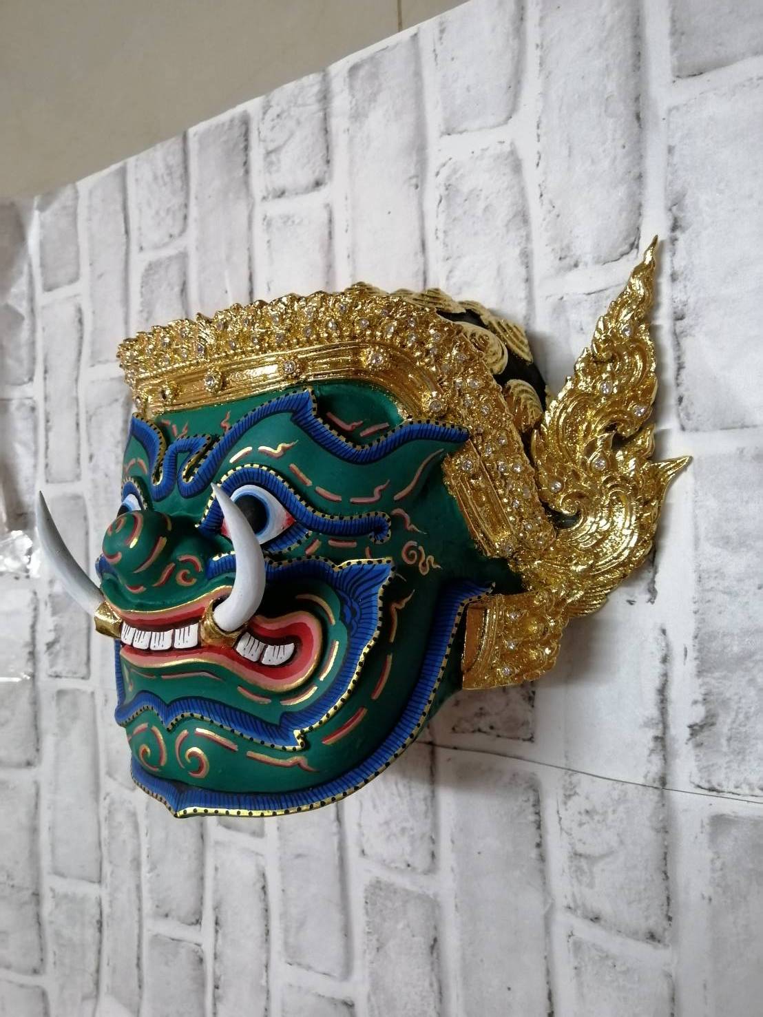 หัวโขนยักษ์ (สีเขียว) สำหรับติดผนัง