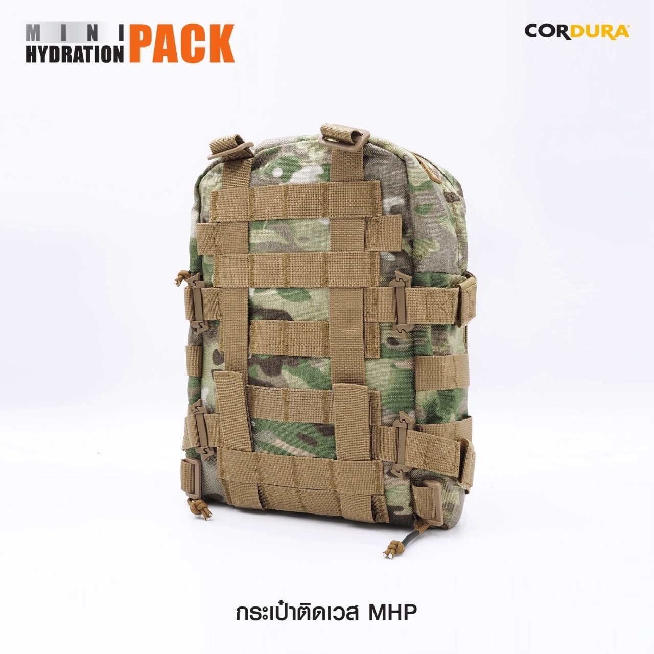 New.กระเป๋าติดเวส MHP ( Mini Hydration Pack ) 🍁 ผลิตจากผ้า Cordura 500D 🍁 2 ช่องกระเป๋า Zip เปิดกว้าง 🍁 มีช่องลอดสายถุงน้ำด้านบน 🍁 มีแผ่น Velcro ด้านหน้า สำหรับติด Patch (แผ่นเปิดข้าง สำหรับใส่สิ่งของได้) 🍁 มีสายรัด