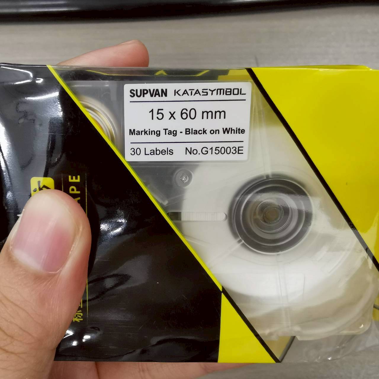 แท็กสายไฟสีขาว G15003E 15x60 mm. Cable tag ยี่ห้อ SUPVAN 30pcs/roll