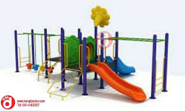 เครื่องเล่นสนามชุดสองสไลด์บาร์โหน