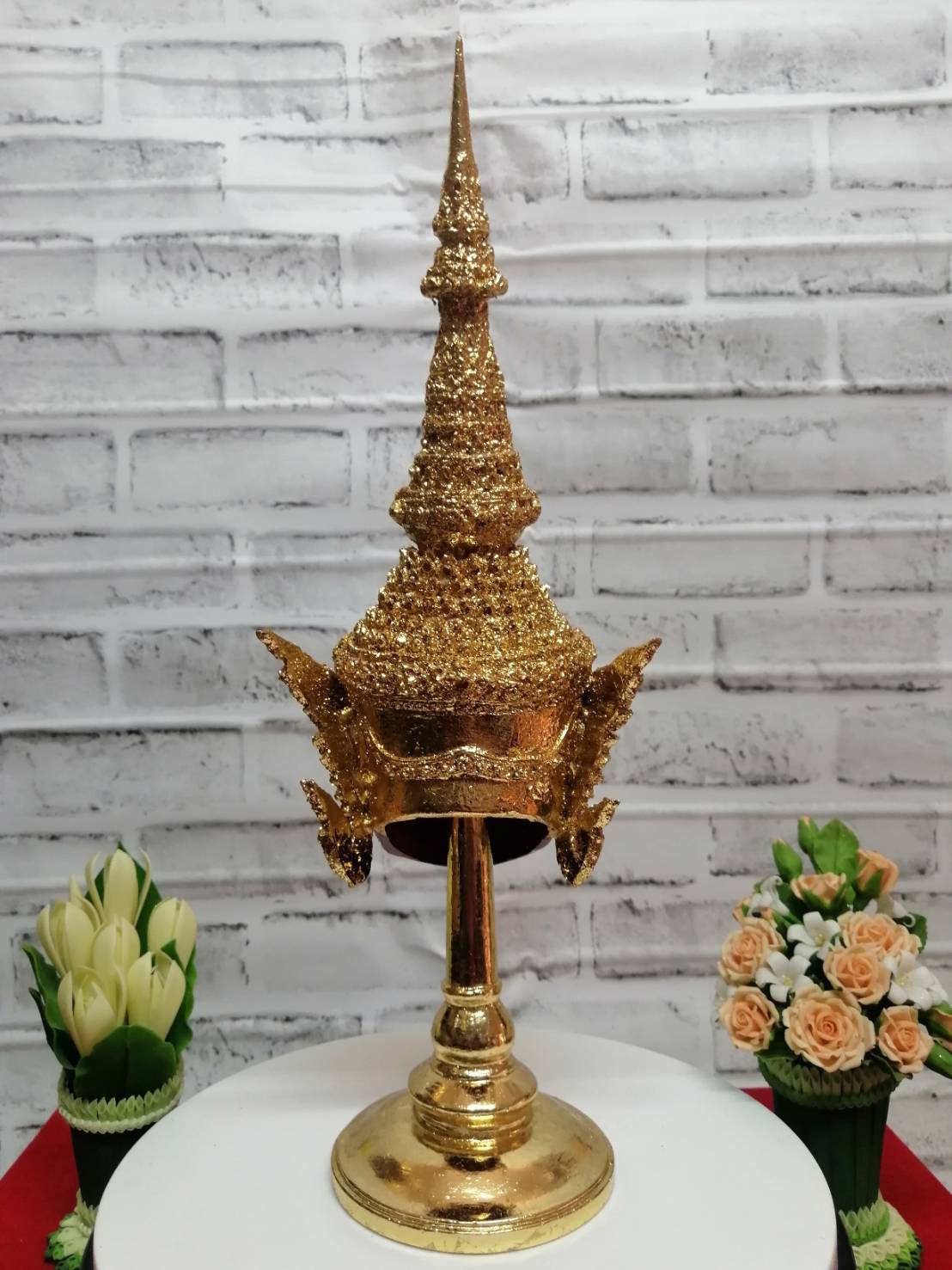เศียรครู พระนารายณ์ ขนาด 5 นิ้ว พร้อมฐานปิดทอง