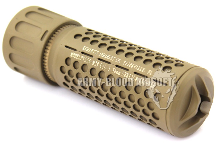 Knight's Armament QDC CQB Barrel Extension KAC 556 QDC CQB Airsoft Dummy Quick Detach Suppressor (CQB Length,DE)