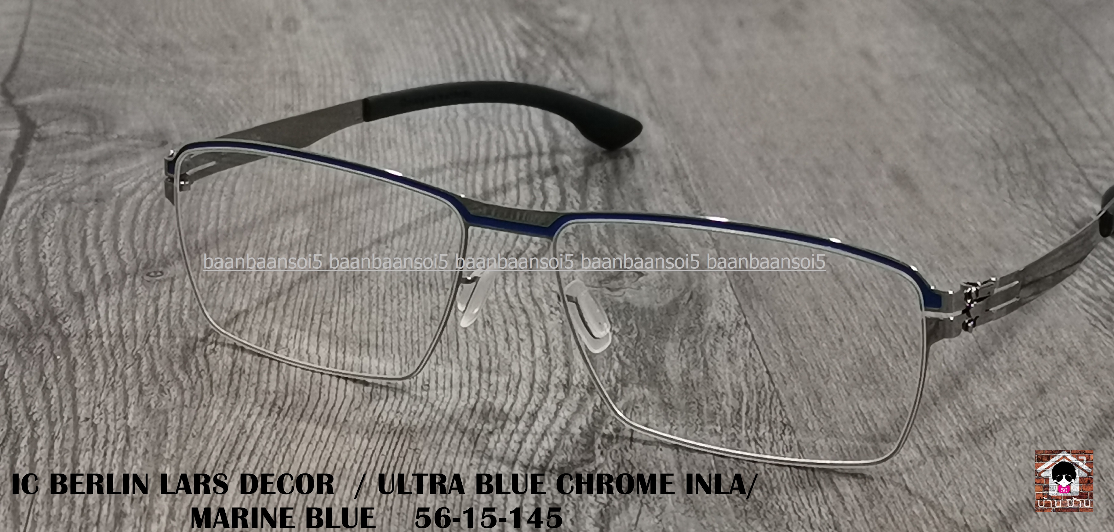 IC! BERLIN LARS DECOR -/ ULTRA BLUE CHROME INLAY / MARINE BLUE โปรโมชั่น พร้อมเลนส์เปลี่ยนสี Hoya Sensity ราคา 18,900 บาท