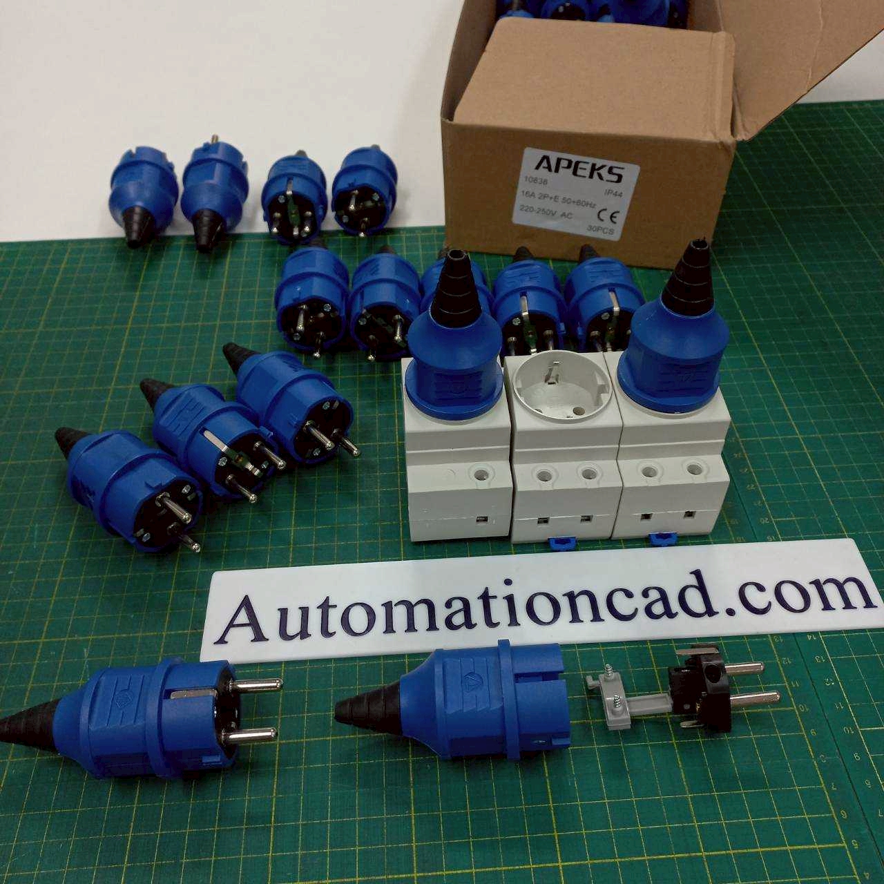 APEKS Power Plug (Male) 2P+E 16A 220V AC พาวเวอร์ ปลั๊กตัวผู้ IP44 ปลั๊กไฟอุตสาหกรรม