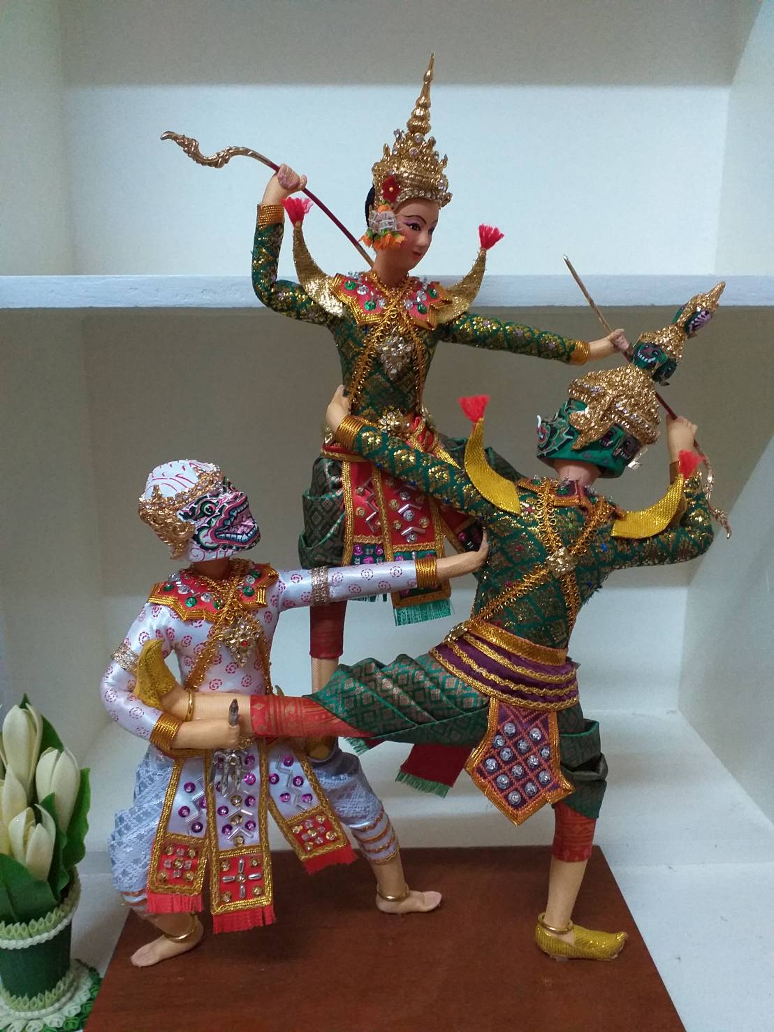 ตุ๊กตาโขน ชุดศึกรบ 3 ตัว หนุมาน + พระรามหรือพระลักษณ์ + ทศกัณฐ์