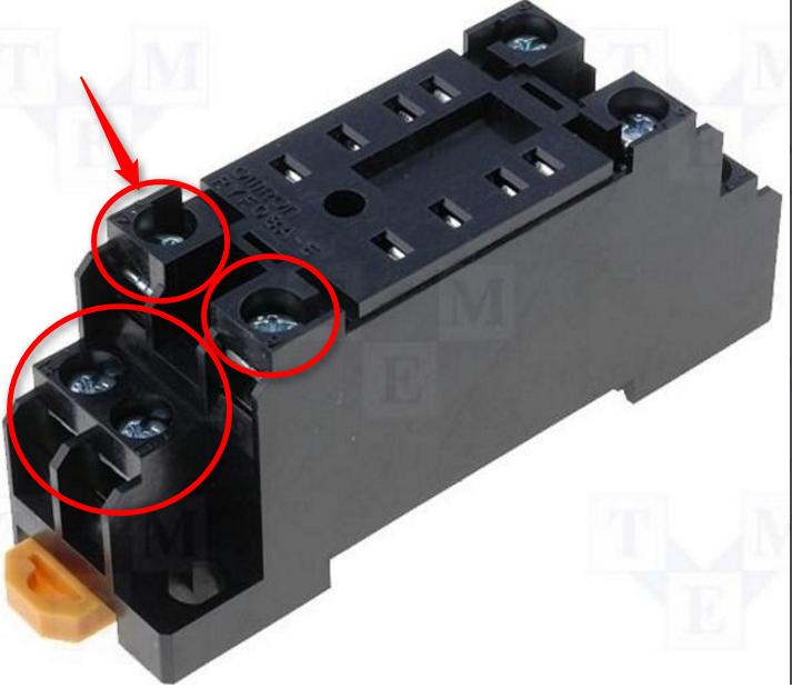 PYF08A-E SOCKET RELAY OMRON MY2 ป้องกัน ปลายนิ้วส้มผัสน๊อต