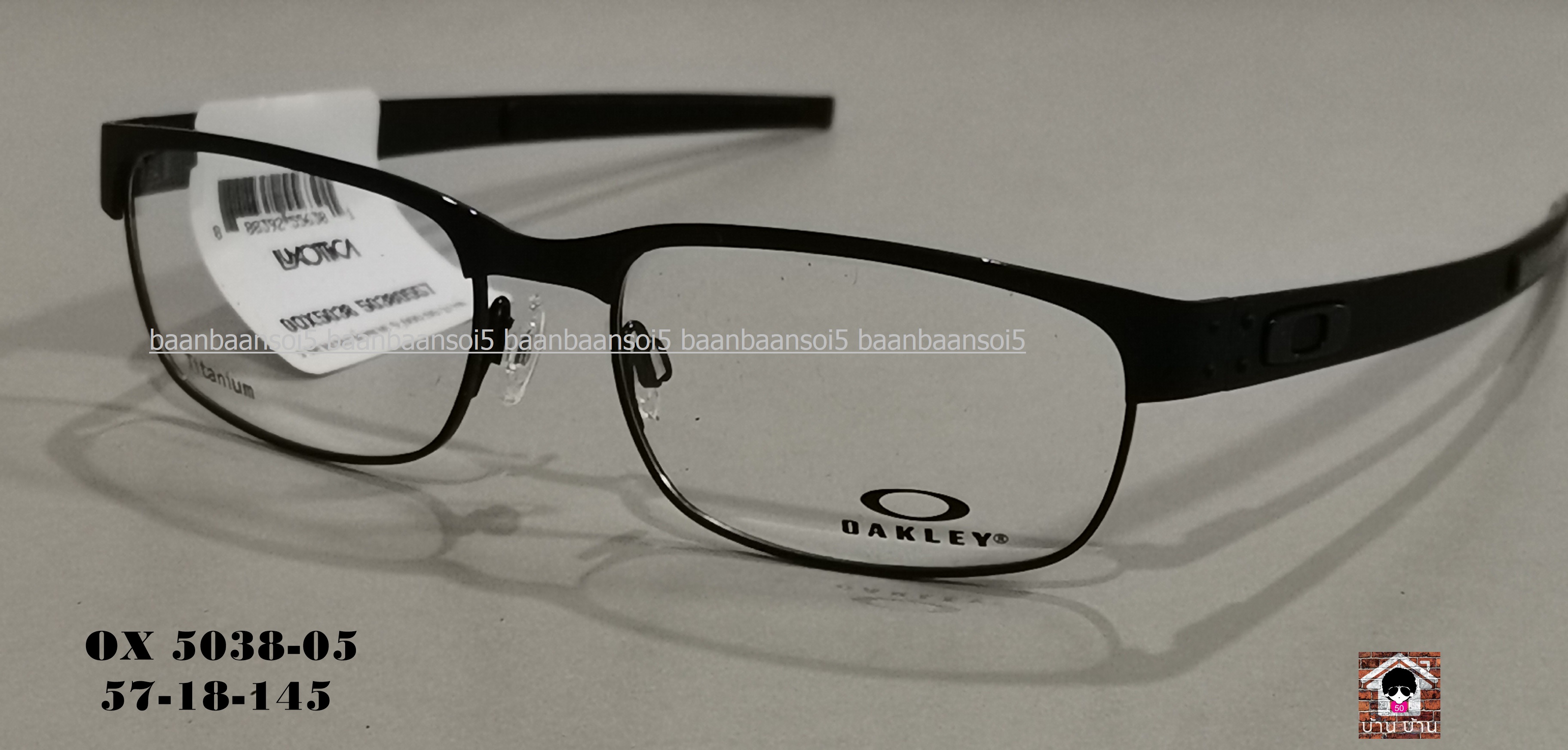 OAKLEY METAL PLATE 5038 05 TITANIUM โปรโมชั่น กรอบแว่นตาพร้อมเลนส์ HOYA ราคา 6,700 บาท