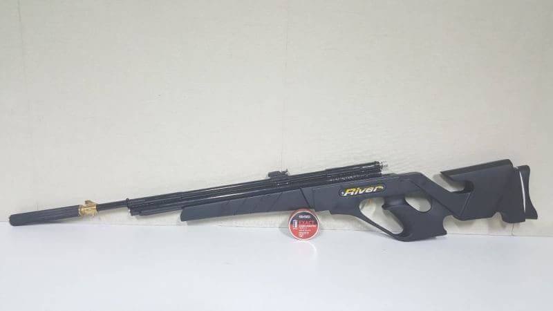 New.ปืนอัดลมปั๊มอินโดSharp River 5.5mm.cal. Slide Pump Air Rifle เบอร์ 2 ✔แรง 600Fps. ✔Body Wood ไม้ ✔Slide Pump 3-9 ครั้ง ✔ป้อนกระสุนทีละนัดยิง ✔ลำกล้อง Barrel 67cm ✔มาพร้อมศูนย์หน้า-หลัง ✔หวังผล 25-35m.ไก