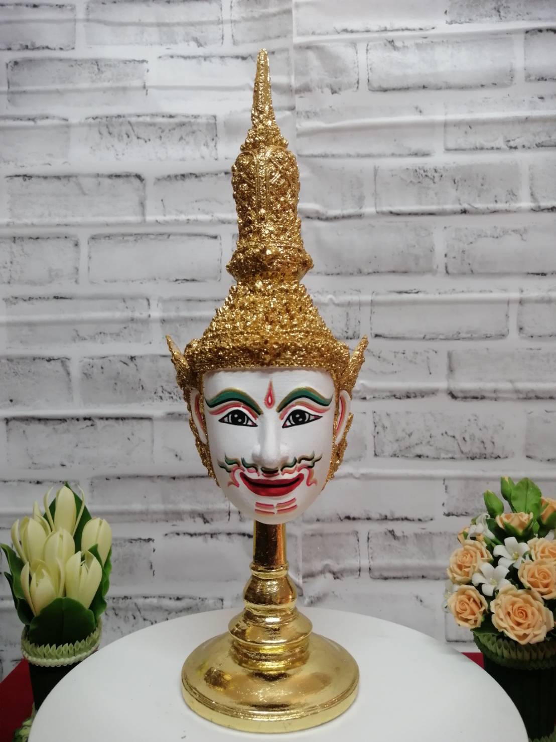 เศียรครู พระอิศวร ขนาด 5 นิ้ว พร้อมฐานปิดทอง