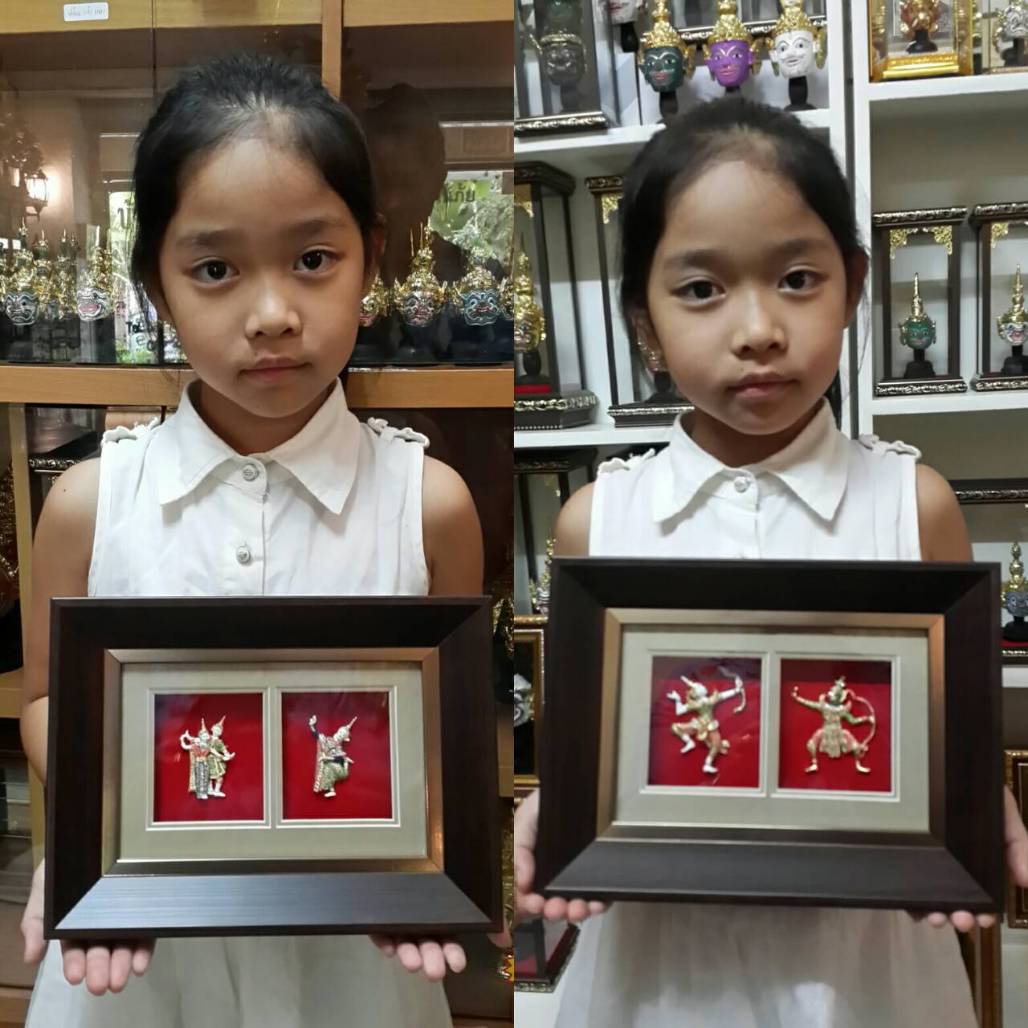 กรอบรูป โขนรามเกียรติ์ พร้อมกล่องผ้าไหม