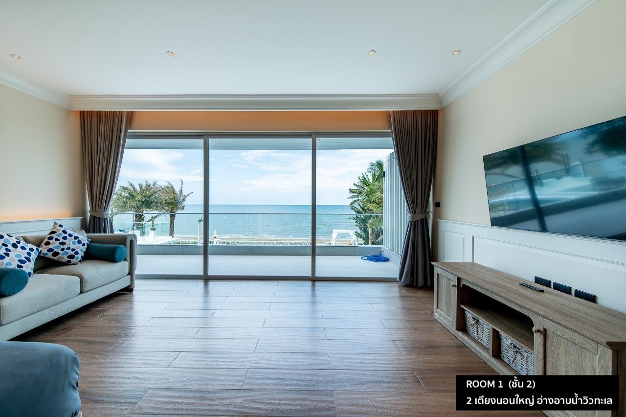 HR15030 บ้านพักติดทะเล The Vacation Beach Pool Villa Cha Am