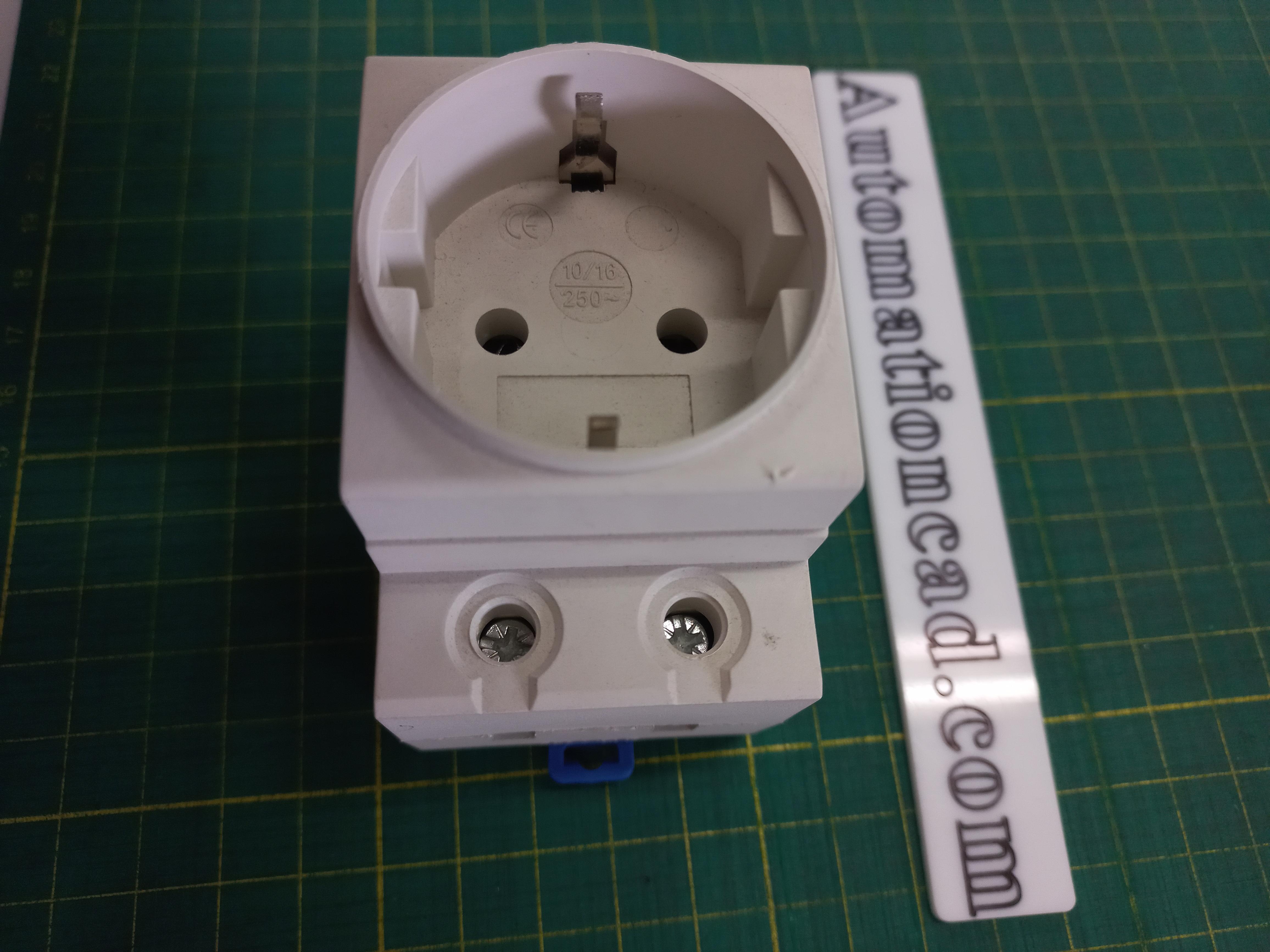 เต้ารับ ปลั๊กไฟยุโรป แบบขันน็อตเข้าสาย +เกาะราง Din Rail 35 มิล 220V 16A