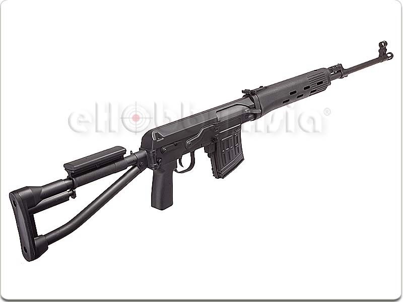 New.A&K SVD-S Dragunov (AEG) สีดำ สไนเปอร์ไฟฟ้า พับพานท้ายได้ 420fps ราคาพิเศษ