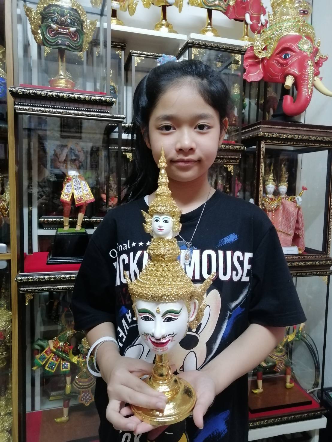 เศียรครู พระพรหรม ขนาด 5 นิ้ว พร้อมฐานปิดทอง
