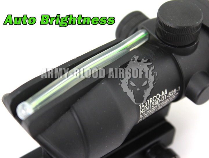 Trijicon ACOG TA31 Style Green Dot Reflex Sight Scope Auto Brightness (BK)