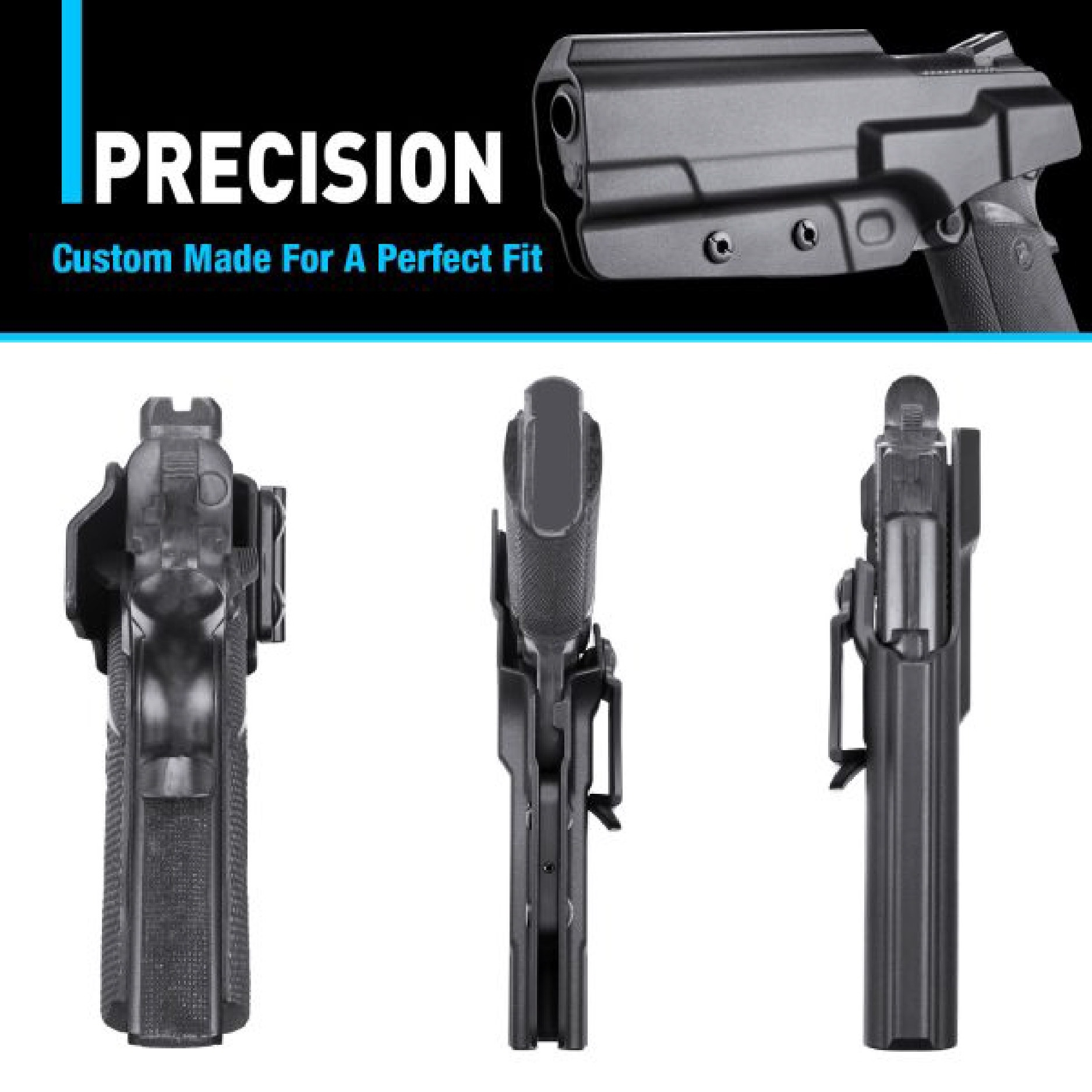 New. ซองปืนพกใน Polymer 1911 5” ( Gun Flower ) - ผลิตจาก วัสดุ PA66 ชนิดพิเศษ แข็งแรง ทนทาน - ด้านหลังเป็นคลิปเหน็บเข็มขัด มีตัวปรับกระชับ ได้ตามความต้องการ