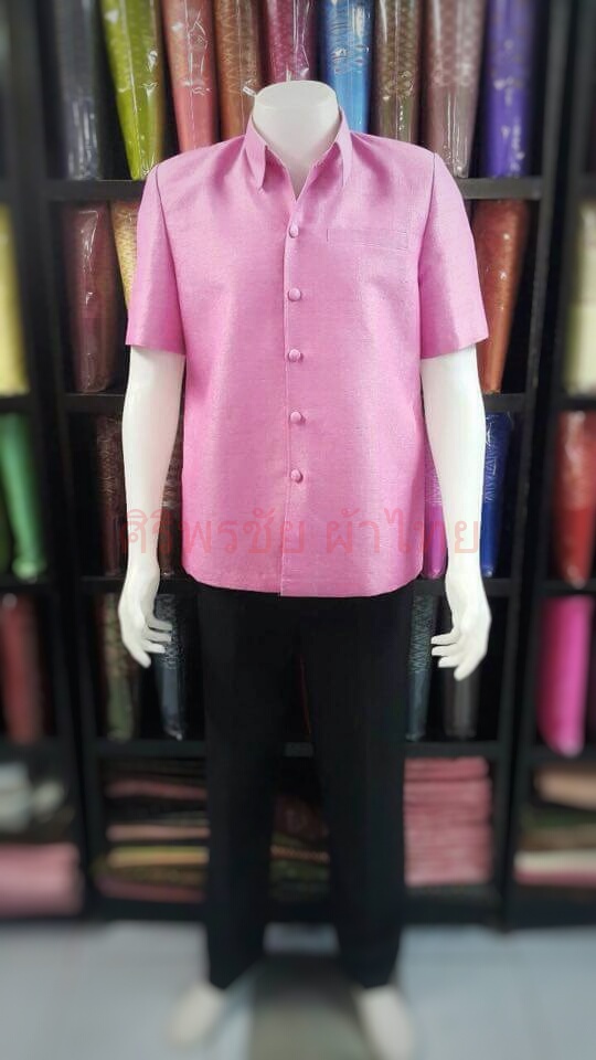 เสื้อสูทชายไหมอิตาลีสีชมพู เสื้อสูทชายไหมประดิษฐ์สีชมพู สูทผ้าไทยชาย ซาฟารีผ้าไทยชาย สูทผ้าไหมอิตาลี่สีชมพู,สูทผ้าไทยสีชมพู ซาฟารีชายสีชมพู