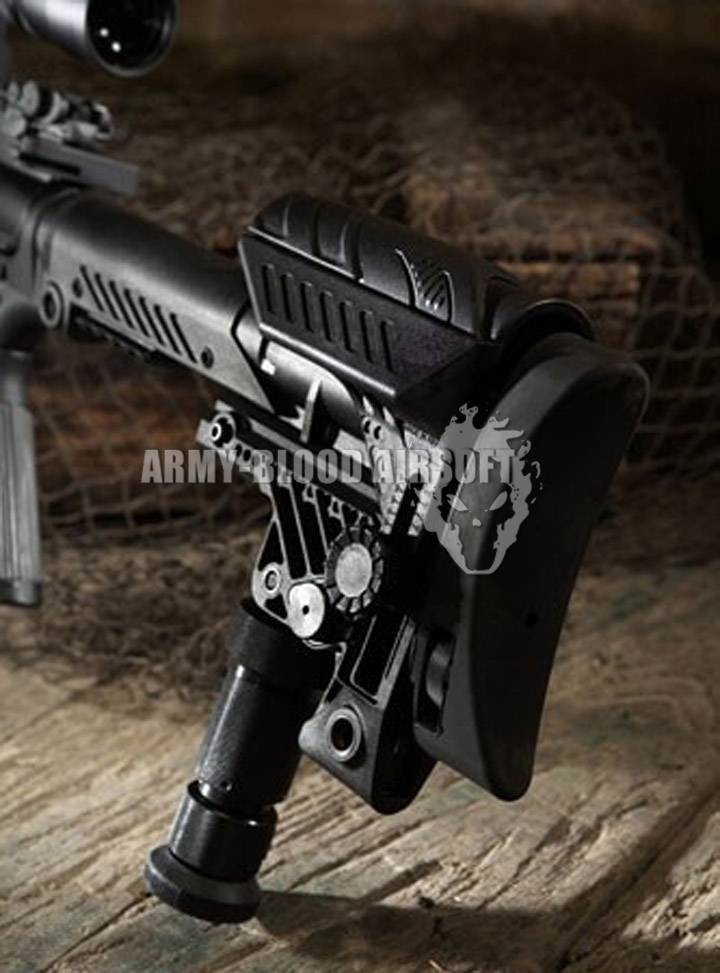 New.CAA SRS Multi Position Sniper Stock For M16/SR25/A2 GBB Rifle (A Type,Black)