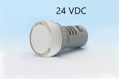 Pilot Lamp ไพลอตแลมป์ สีขาว รู 22 mm ไฟ 24 VAC/DC