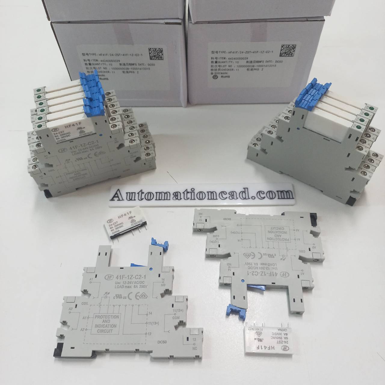RELAY รีเลย์ 24Vdc พร้อมซอคเกต HF41 HONGFA SLIM RELAY 2966171 เทียบเท่ากับ 2961105 PHOENIX CONTACT
