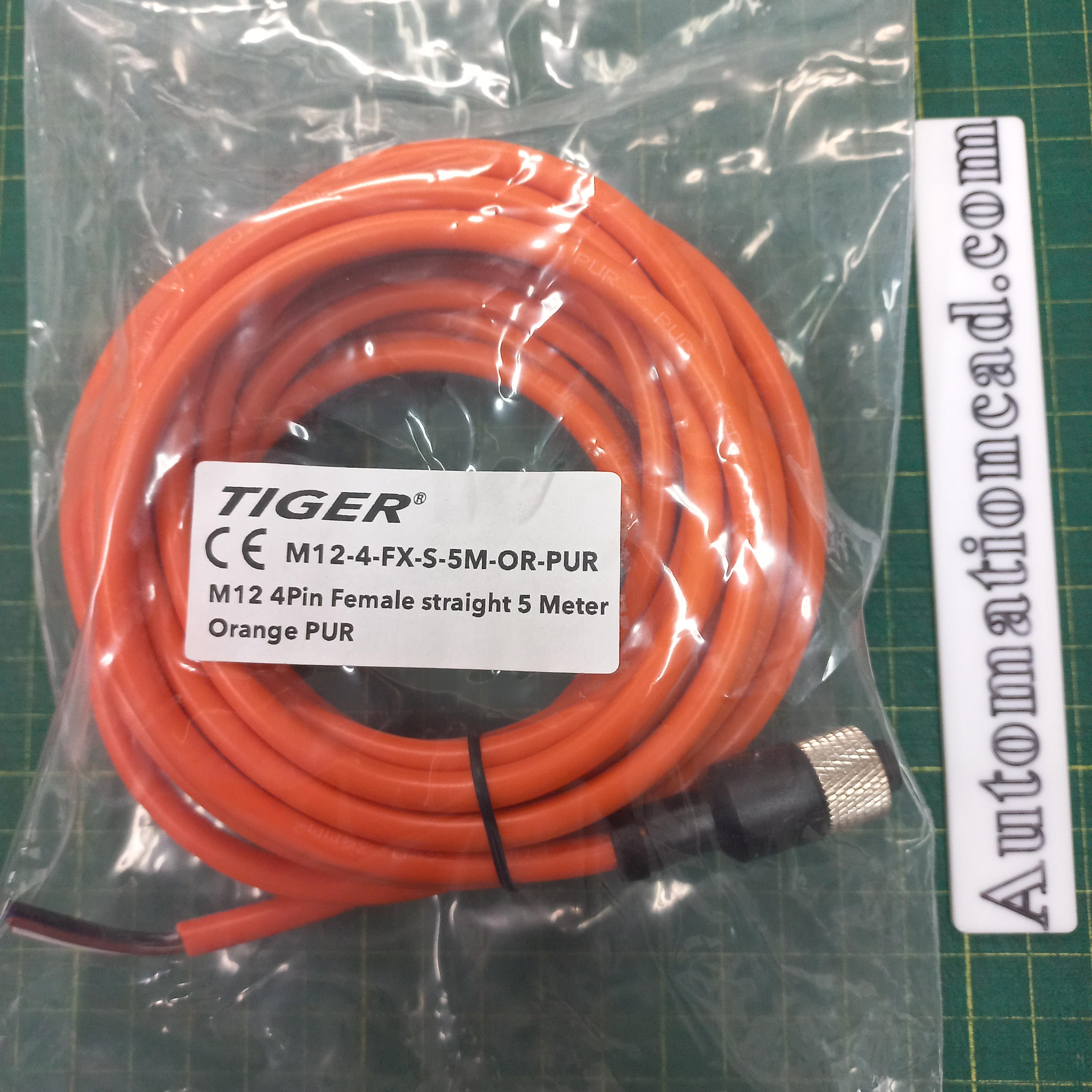 สายพร้อม CONNECTOR (PUR) แบบตรง เกลียว M12 ตัวเมีย แบบ 4 ขา ยาว 5m.