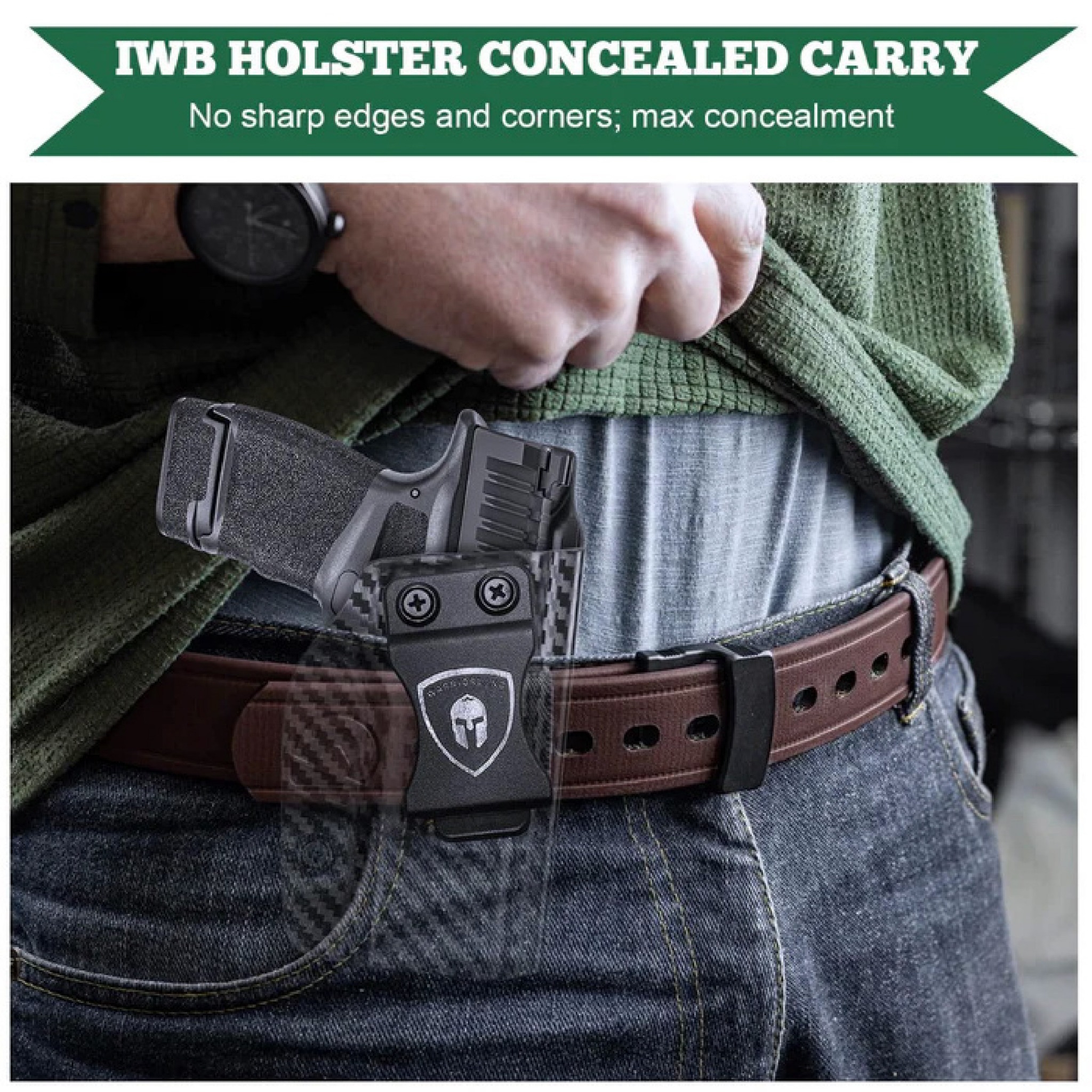 New. ซองพกใน Carbon Fiber springfield Hellcat Carbon Fiber Holster springfield Hellcat ( Warriorland ) - ผลิตจาก Carbon Fiber คุณภาพสูง - แผ่นหนา 2 mm. แข็งแรงทนทา - ออกแบบให้ซองคลุมรอบโกร่งไก ป้องกันอุบัติเหตุ - ซองไม่เก็บความชื้น ทำความสะอาดง่าย - ปรับค