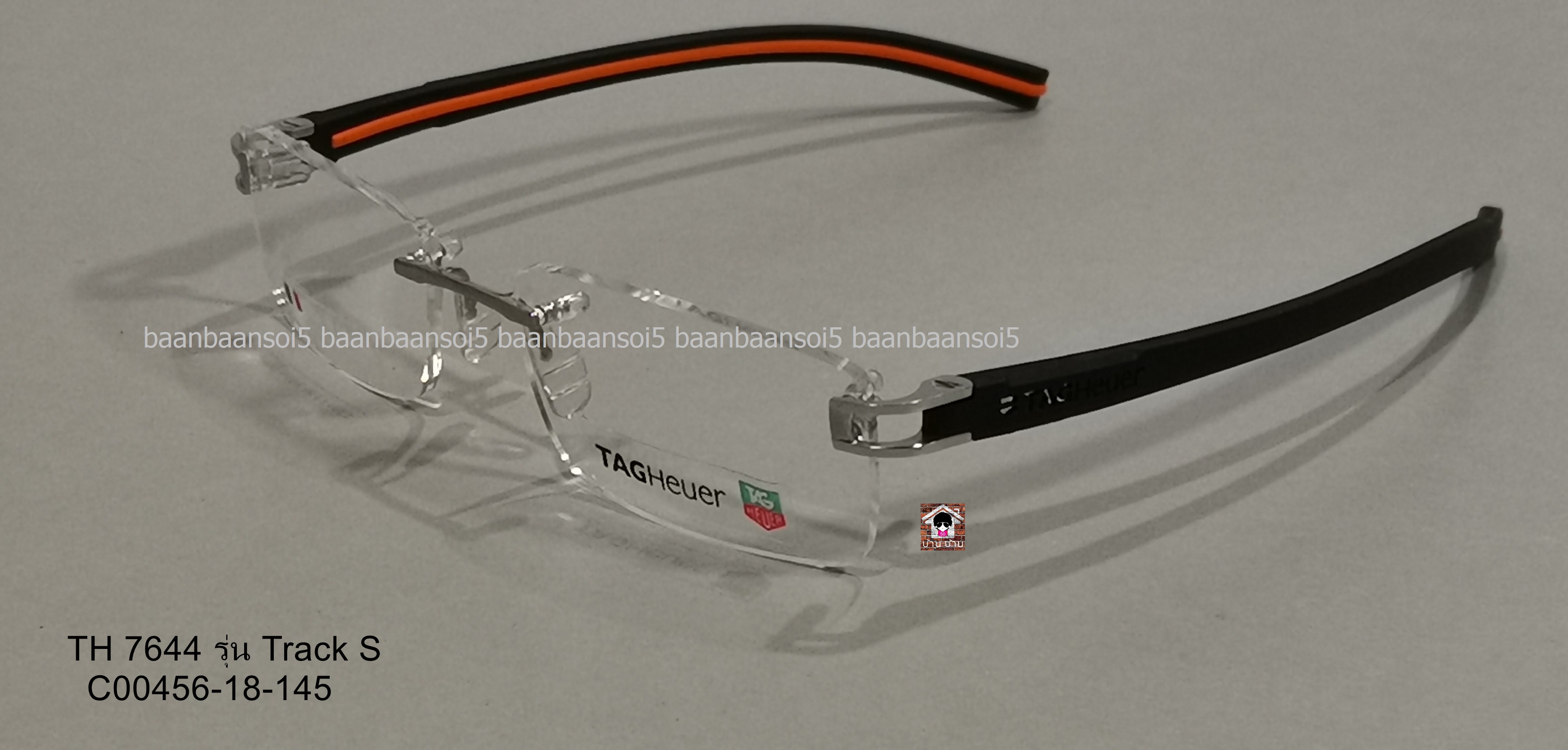 TAG HEUER TH 7644 รุ่น Track S C004 เงินด้าน/ ขาดำด้นส้ม โปรโมชั่น กรอบแว่นตาพร้อมเลนส์ HOYA ราคา 8,900 บาท