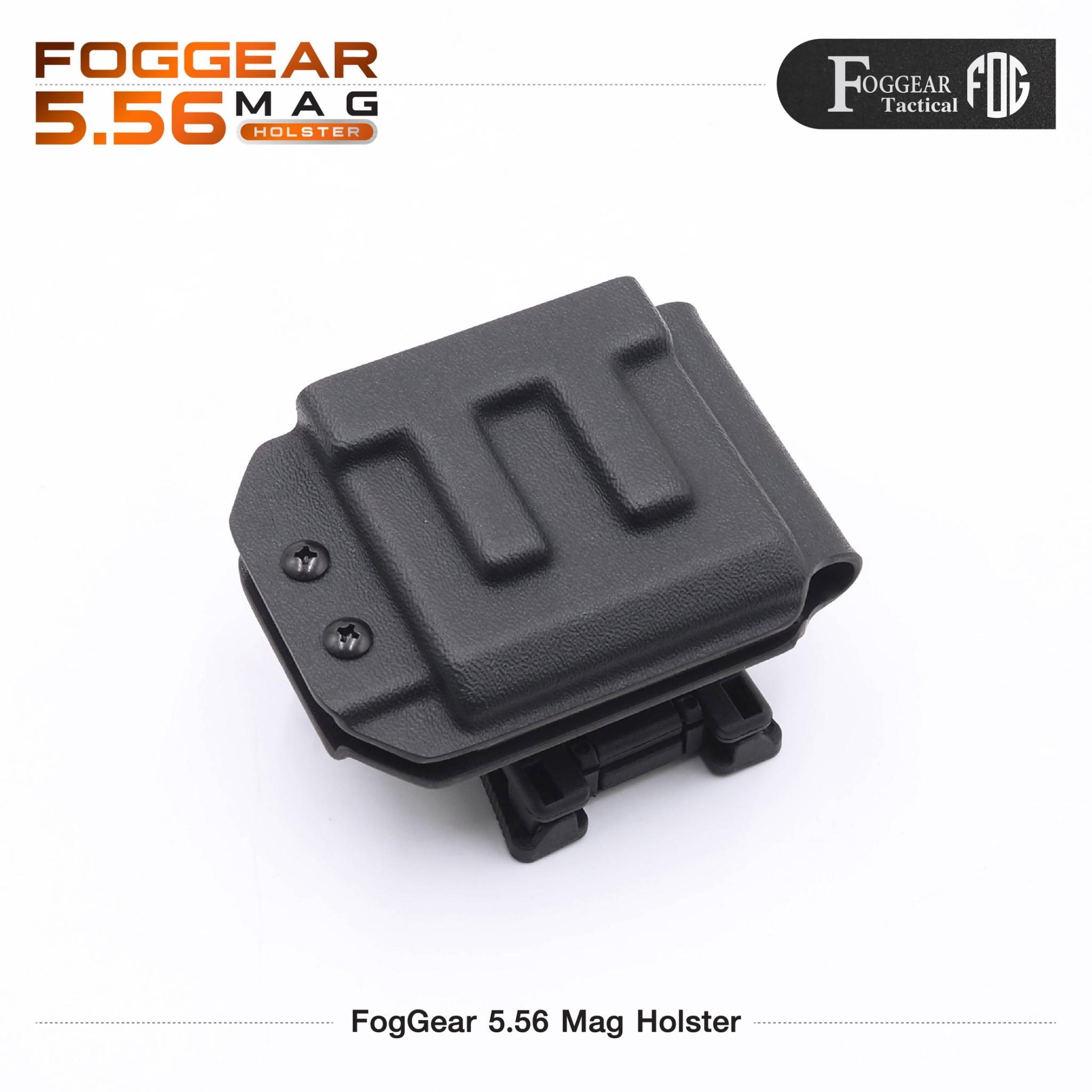 New.FogGear 5.56 Mag Holster ⭕ซองผลิตจาก Kydex เกรดคุณภาพ ⭕ช่องสำหรับใส่แม็ก 5.56 * 1 ⭕มีขากระเดื่องสำหรับปรับความกระชับ ⭕ขากระเดื่องถอดได้ ใส่ลูกยางแทนที่ได้ ⭕ตัวล็อค Teklok ปรับระดับเข็มขัดได้สูงสุด 2.4" ⭕ Teklok สามารถปรับองศาในการใช้งานได้