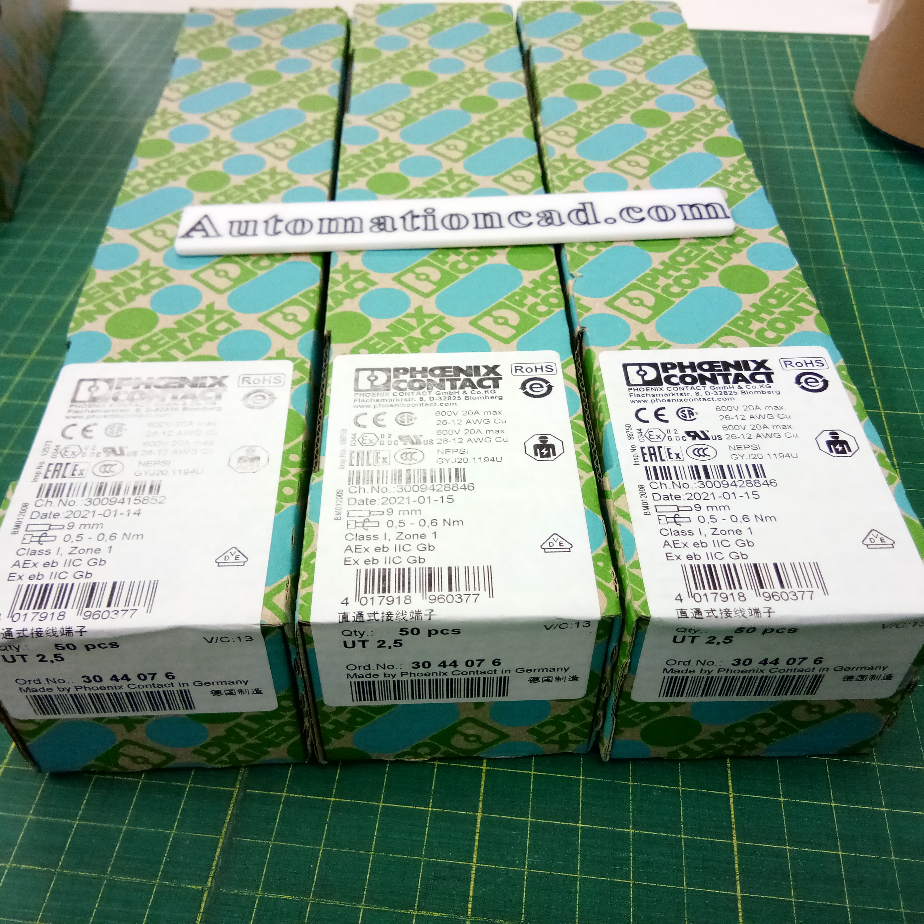 TERMINAL เทอร์มินอล PHOENIX CONTACT UT2.5-3044076 สำหรับสายไฟขนาด 0.14 mm² - 4 mm²