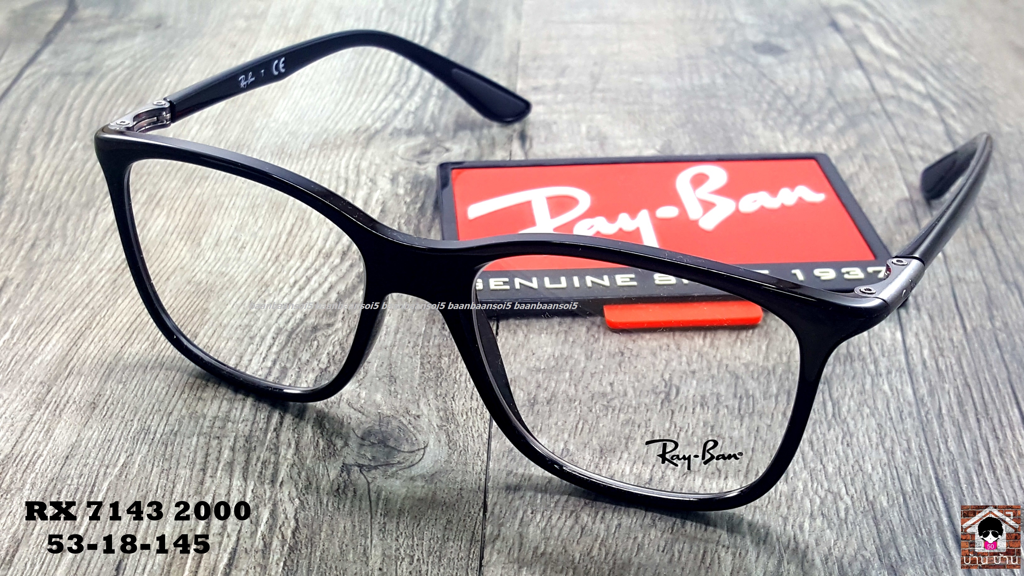 RayBan RX 7143 2000 โปรโมชั่น กรอบแว่นตาพร้อมเลนส์ HOYA ราคา 5,100 บาท
