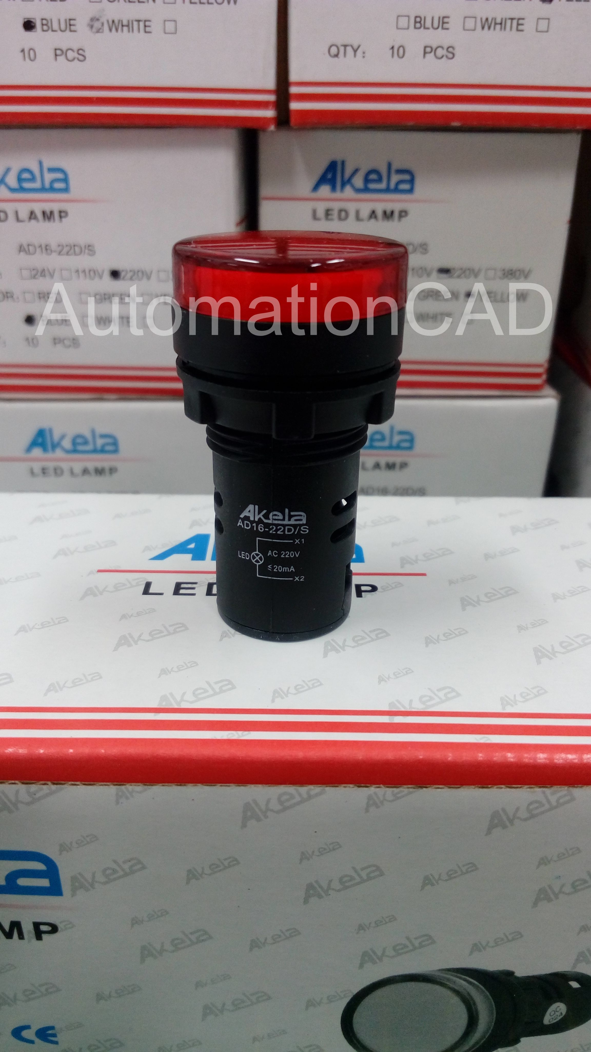 AKELA LED Lamp ไพลอตแลมป์ สีเขียว รู 22 mm ไฟ 220 VAC