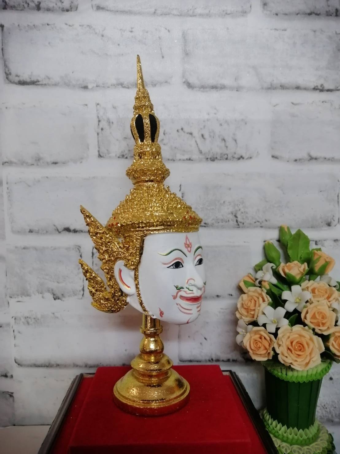 พระอิศวร ขนาดกลาง เรซิ่นปิดทอง พร้อมฐานปิดทอง